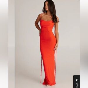 Melani the Label JIANI Elegant tangerine Evening Dress